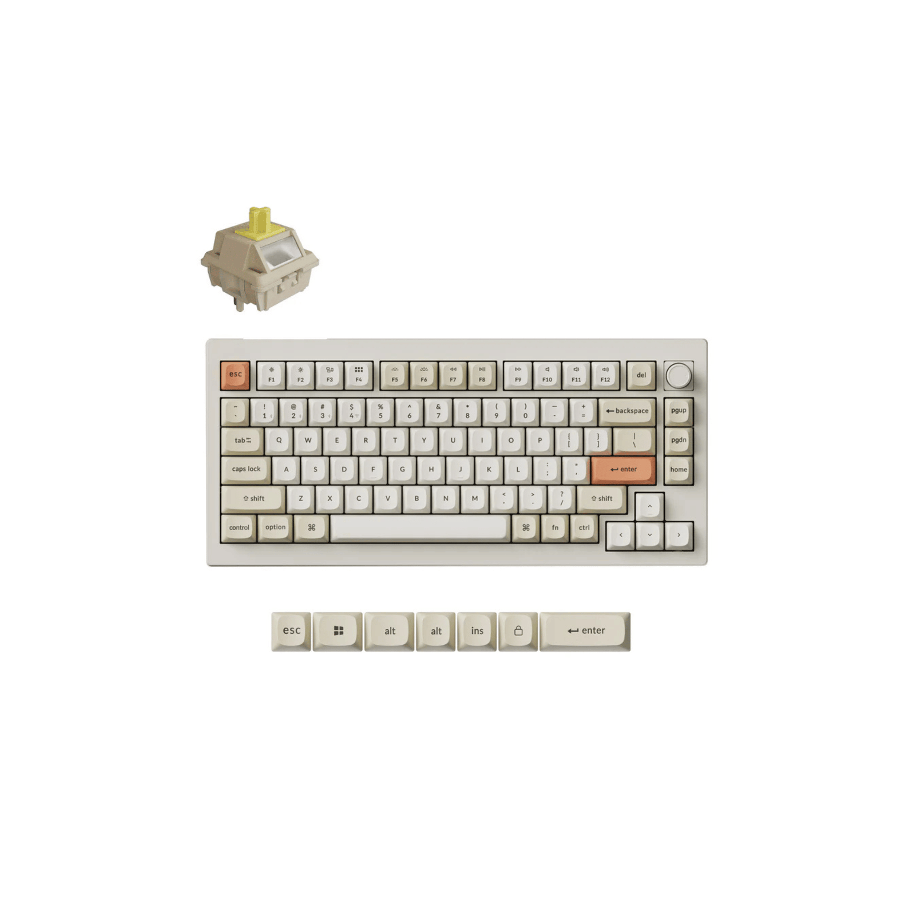 Keychron V1 Ultra 8K Wireless Custom Mechanical Keyboard - Retro Pastel