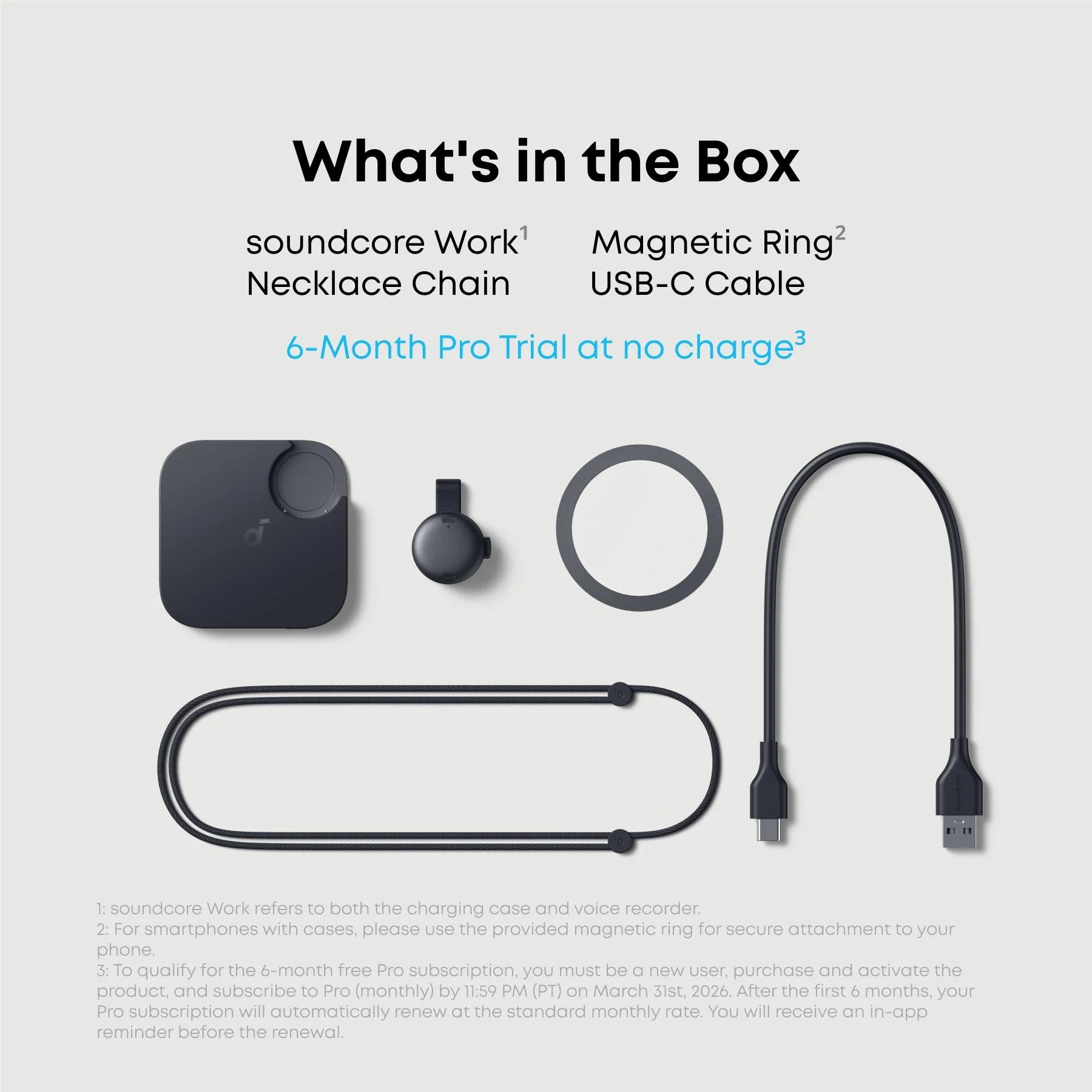 soundcore Work | AI Voice Recorder & Note Taker - Coin-sized AI Wearable