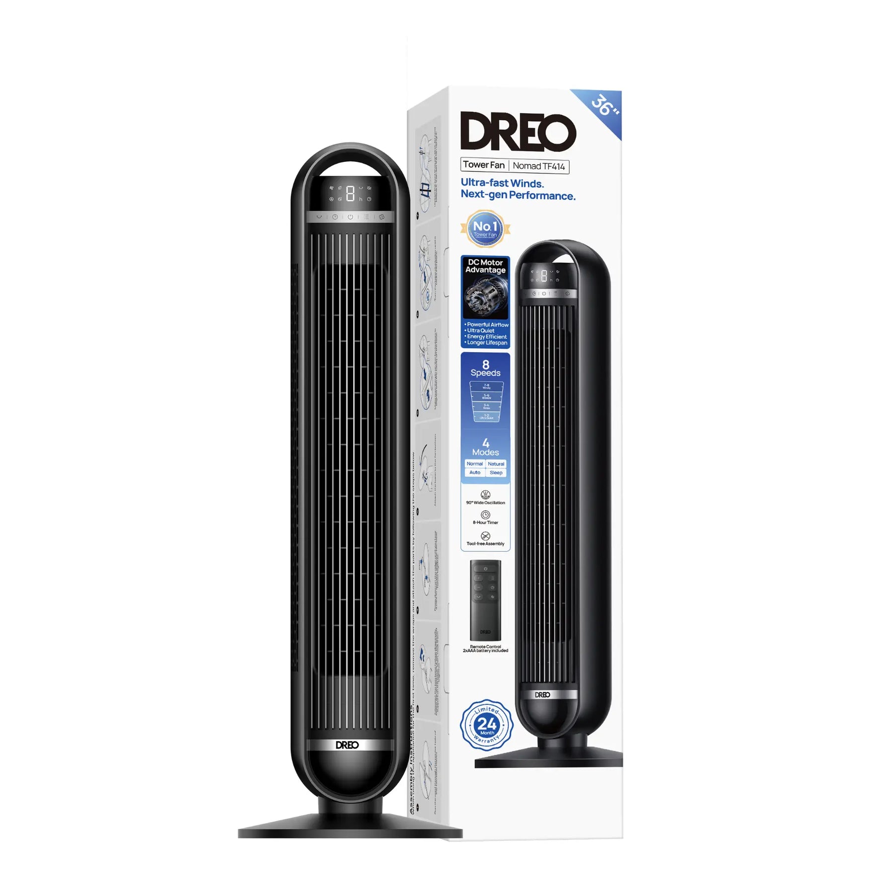 DREO Nomad TF414 36" Smart Tower Fan